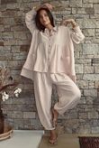 Annie Cushion Cotton Peter Pan Smock Blouse Antique Rose